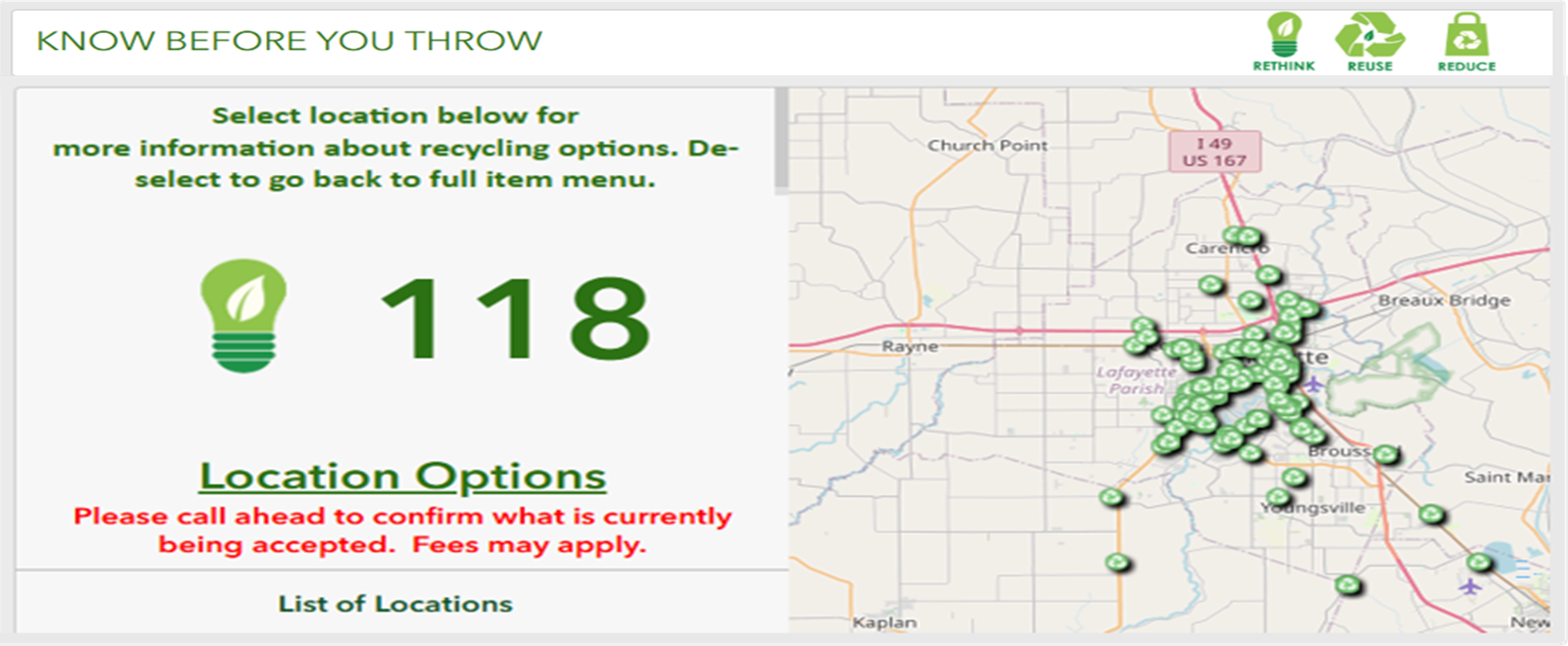 Know before You Throw Map Link