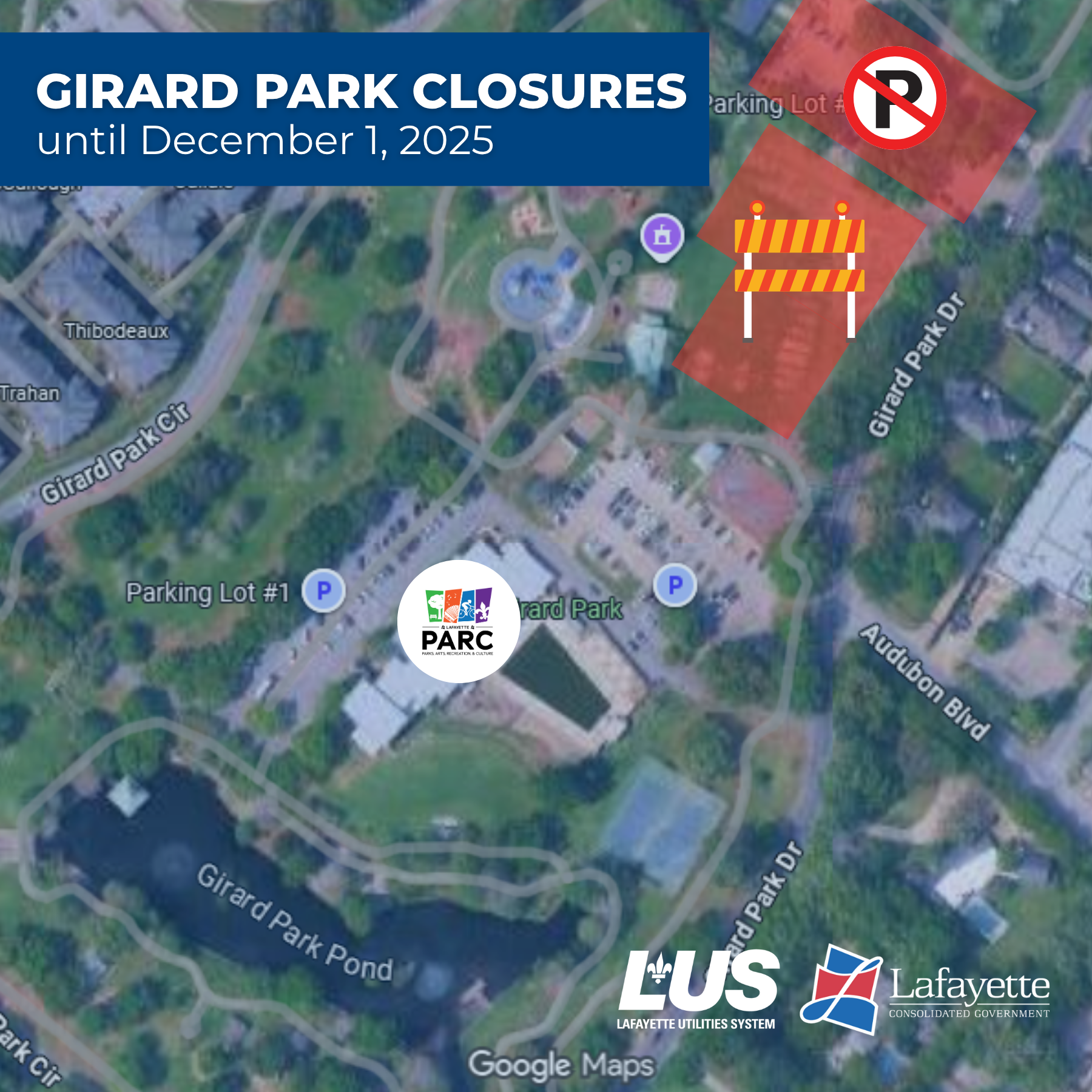 Girard Park Temporary Closure Map