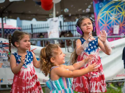 Kids Playing with Bubbles