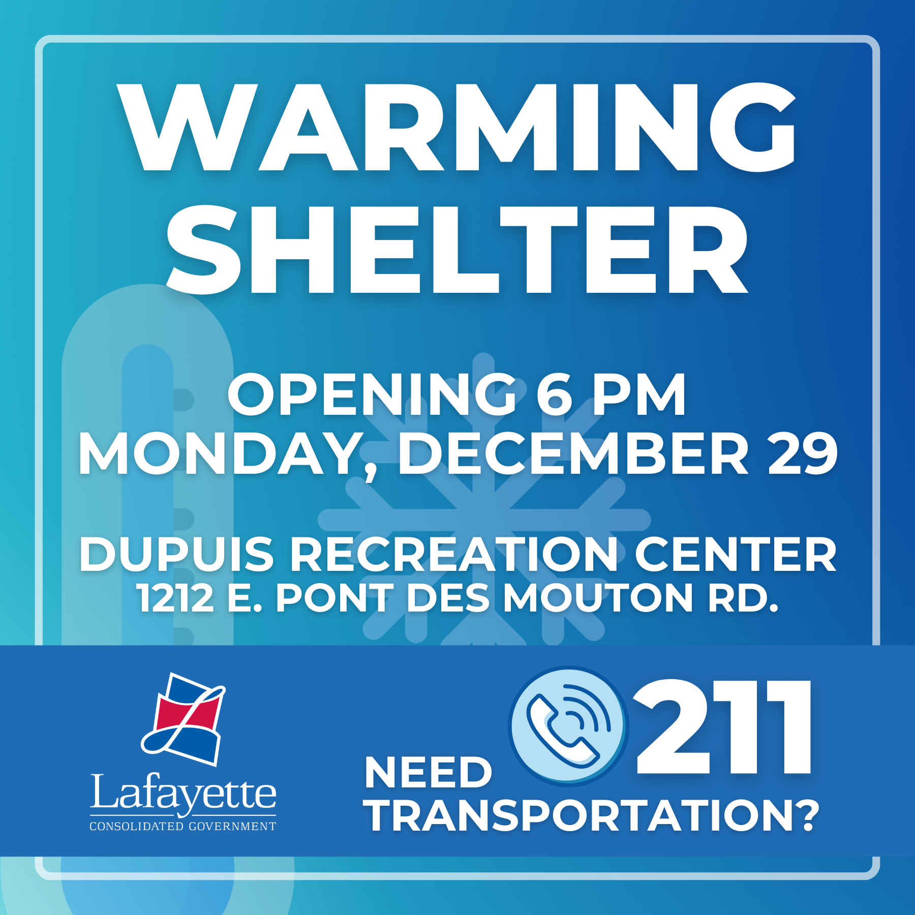 Warming Shelter Opening