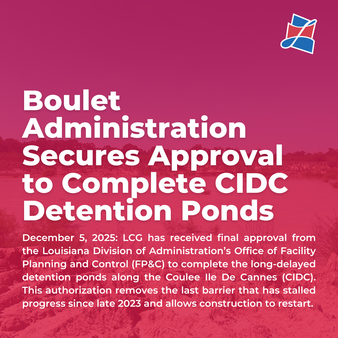 Coulee Ile De Cannes Detention Ponds Announcement